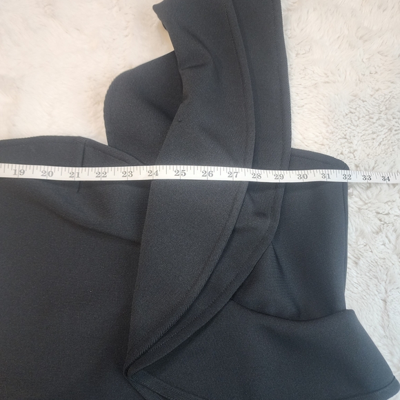 Chic One-Shoulder Black Ruffle Bodycon Dress - Picture 7 of 12